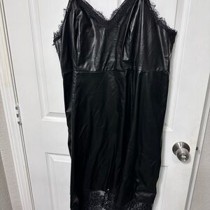 SHEIN Black Lace Trim Dress